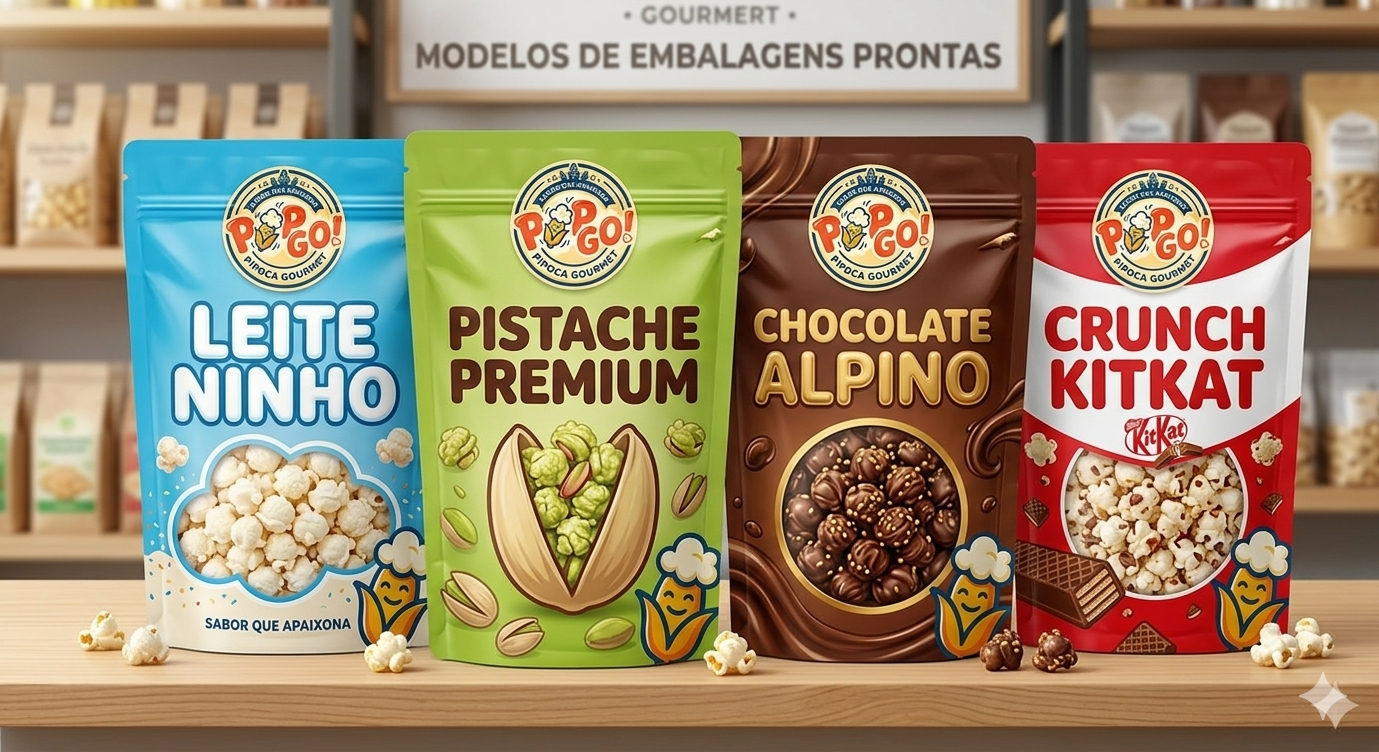 Embalagens de sabores PopGo